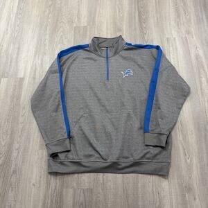 Fanatics Detroit Lions 1/4 Zip Pullover Men's 3XLT Gray Sweatshirt NFL Football
